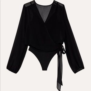 Aritzia Wilfred Astor Black Body Suit